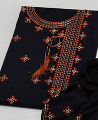 Winter Cotton 2-Piece – Heavy Embroidered Shirt with Tassel & Embroidered Trouser